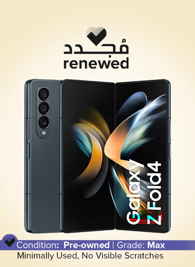 سامسونج تم تجديده - هاتف Galaxy Z Fold 4 ثنائي الشريحة باللون الرمادي والأخضر وذاكرة الوصول العشوائي (RAM) سعة 12 جيجابايت وسعة التخزين 256 جيجابايت ويدعم تقنية 5G - الإصدار العالمي - Image 1