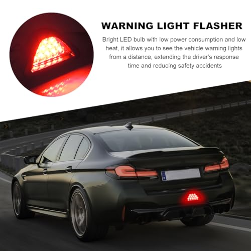 ZNDAW Car F1 Style Brake Light, 12V Super Bright Waterproof Triangle Rear Fog LED Lights Tail Flash Lamp, F1 Style Warning Strobe Third Stop Light for Motorcycle ATV Truck SUV (Red) - Image 5