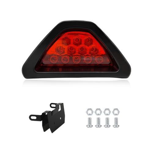 ZNDAW Car F1 Style Brake Light, 12V Super Bright Waterproof Triangle Rear Fog LED Lights Tail Flash Lamp, F1 Style Warning Strobe Third Stop Light for Motorcycle ATV Truck SUV (Red) - Image 1