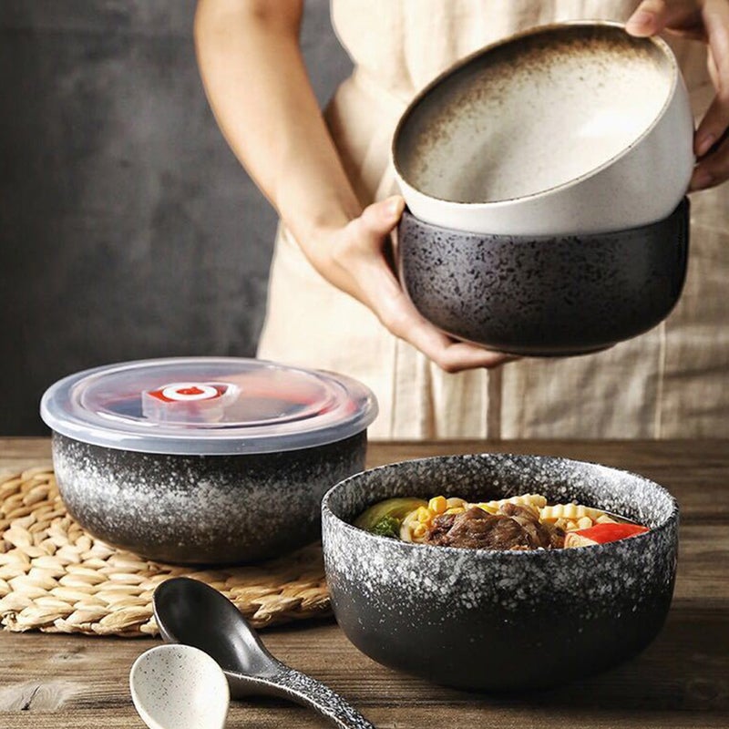 1pc Japanese Bowl Ceramic Bowl Restaurant Bowl Home Ramen Bowl (Assorted Color) - Image 3