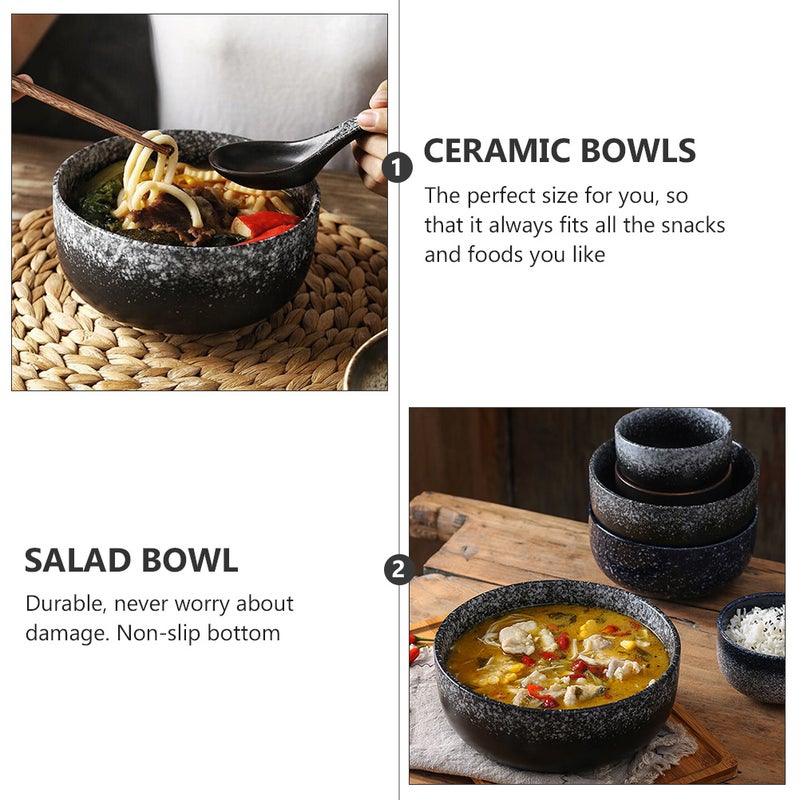 1pc Japanese Bowl Ceramic Bowl Restaurant Bowl Home Ramen Bowl (Assorted Color) - Image 5