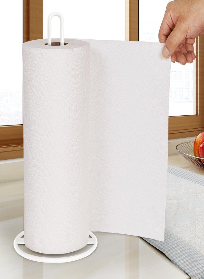 OBODING Paper Towel Holder Countertop, OBODING, Kitchen Paper Towel Stand Holder for Kitchen Organization and Storage, Paper Towel Holders for Standard and Large Size Rolls (White) - Image 5