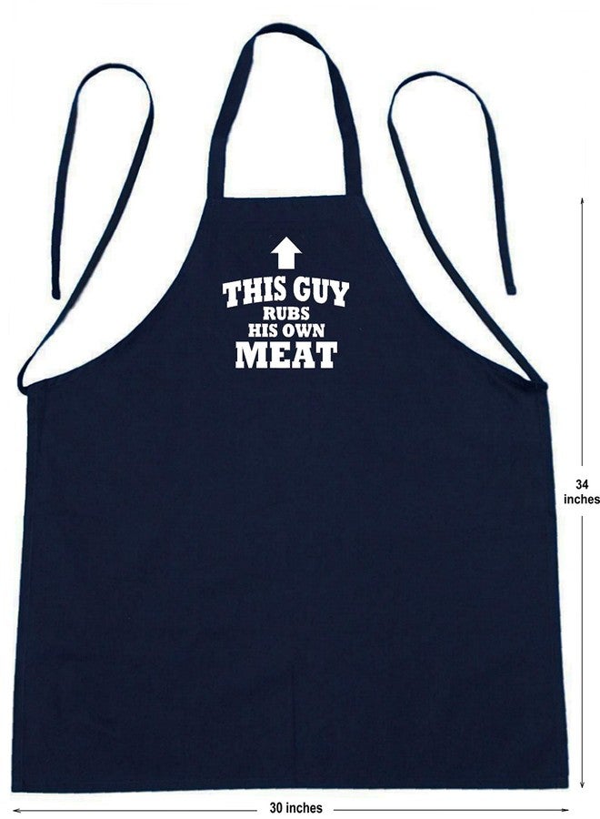 CoolAprons This Guy Rubs His Own Meat Funny BBQ Aprons For Men, Black, Gift For Grill Masters & Barbecue Lovers - Image 4