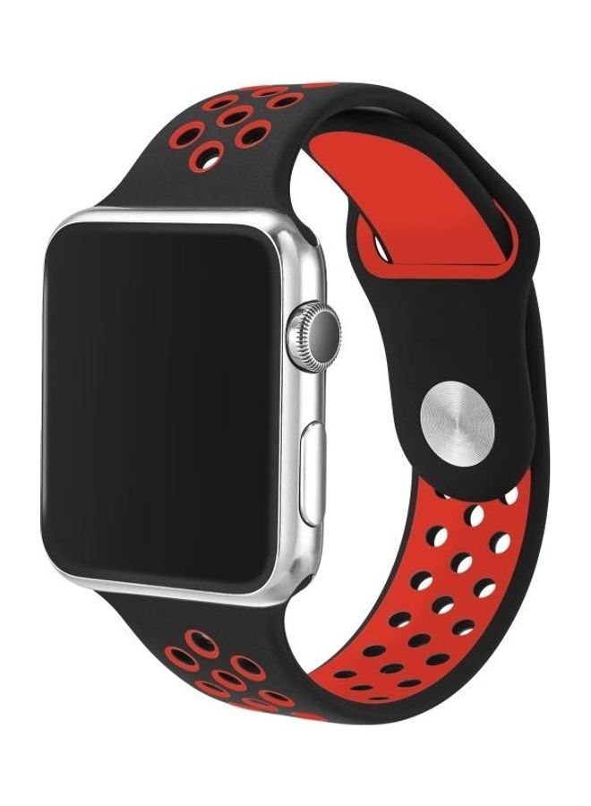 BGM Replacement Watchband for Apple Watch Series 1/2/3/4/5/6/SE 44mm/42mm Black/Red - Image 3