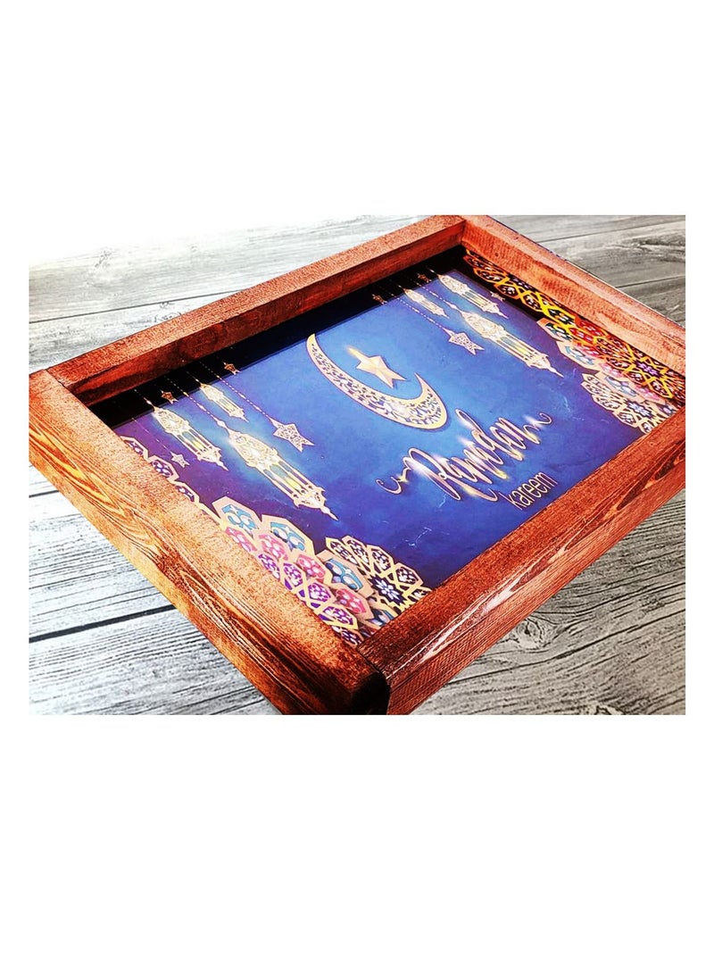 Luminous wooden tray, Ramadan shapes (Fig. 2) - Image 1