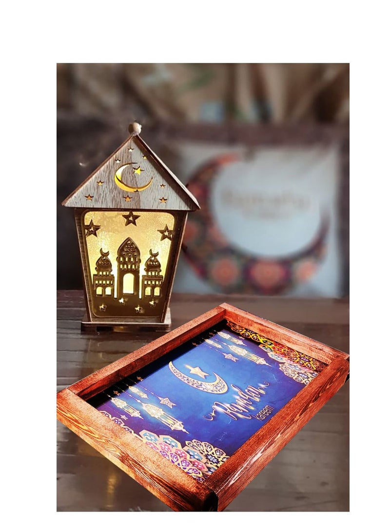 Luminous wooden tray, Ramadan shapes (Fig. 2) - Image 2