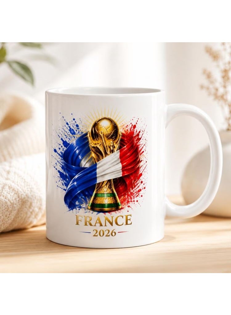كوب سيراميك لمشجعي كأس العالم 2026 - هدية داعم فرنسا