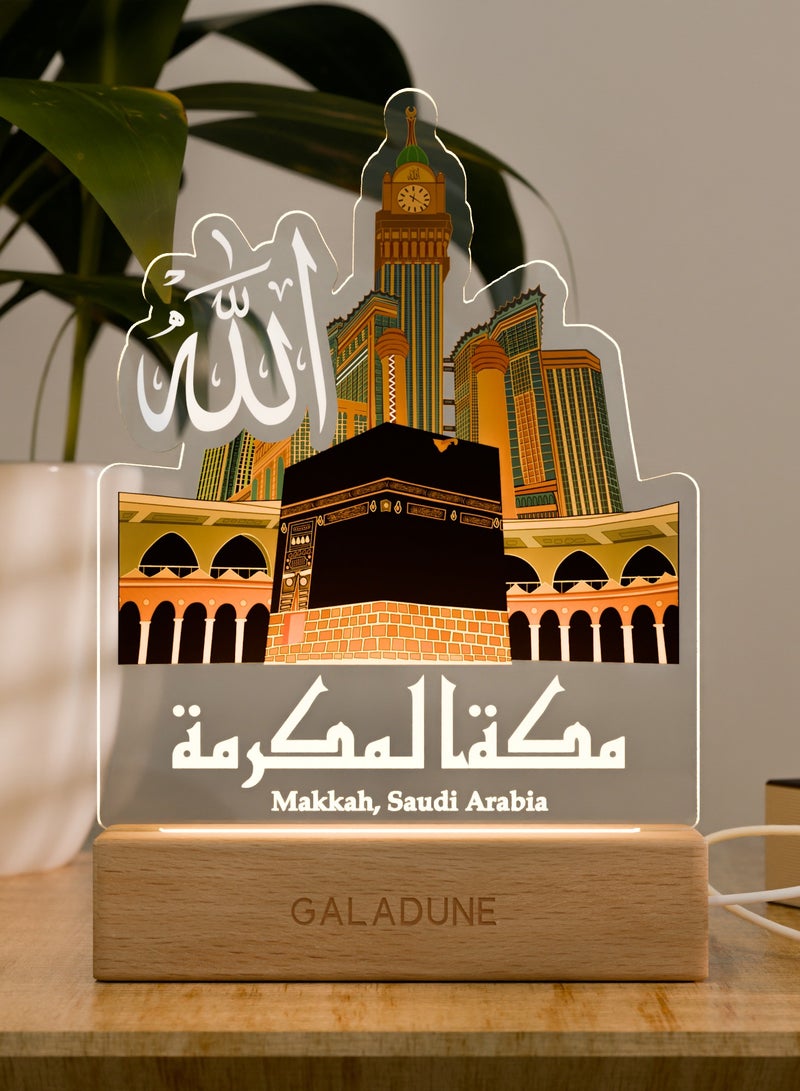 GALADUNE LED Acrylic Night Light, Kaaba and Clock Tower Text, suitable for Ramadan and Islamic celebrations, home decoration, cafe decoration, night lighting - Image 4