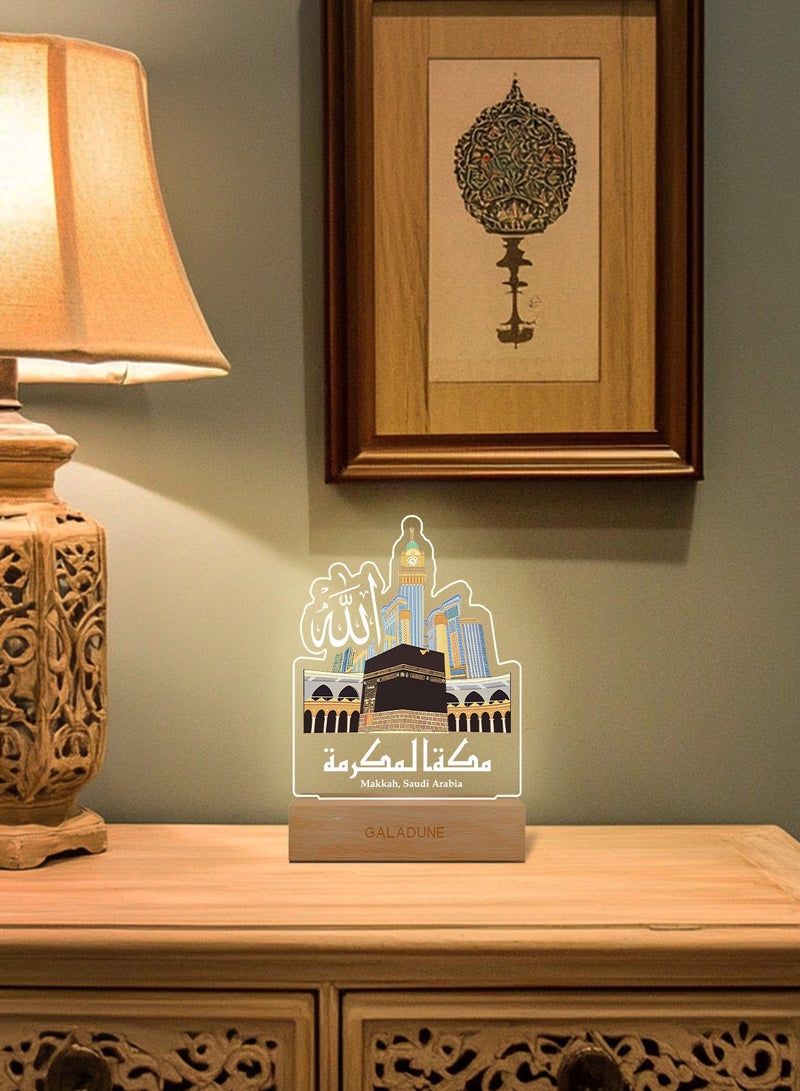 GALADUNE LED Acrylic Night Light, Kaaba and Clock Tower Text, suitable for Ramadan and Islamic celebrations, home decoration, cafe decoration, night lighting - Image 5