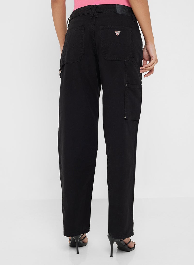GUESS Logo Strap Detail Carpenter Pants - Image 3