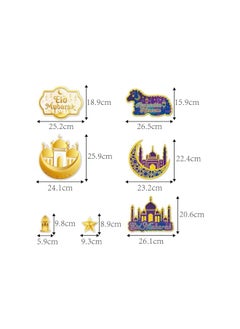 The Bros 2 Pcs Eid Mubarak Decorations Moon Star Wall Decor Hanging Ornament Bedroom, Living Room, Nursery, Indoor Outdoor Party Ramadan Decoration (Style 1)  - Image 3