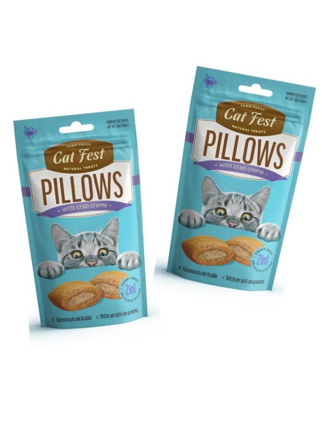 Cat Fest Pack of 2 Cat Fest Pillows With Crab Cream[Weight - 30g] - Image 1