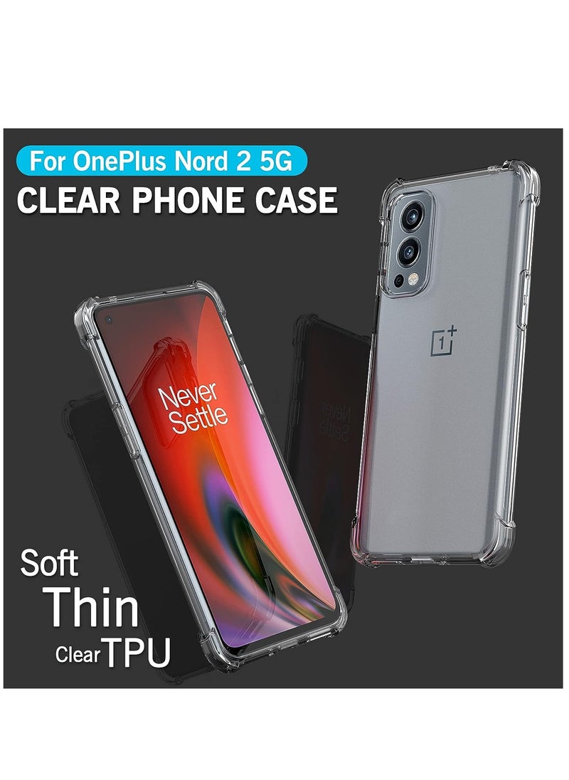 ELTRAZONE - Case for OnePlus Nord 2 5G Case Cover Back Air Cushion Soft Silicone Shockproof Protective Bumper Shell Corner, - Image 1