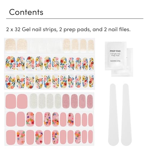Dashing Diva Gloss Nail Strips Bundle - The Spring Florals Collection - Wallflower Frenzy & Bug Off - UV Free, Chip Resistant, Long Lasting Gel Stickers - Contains 2 Sets - Image 4