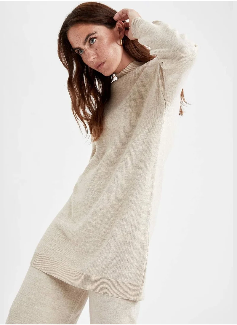 ديفاكتو Regular Fit Turtleneck Knitted Tunic