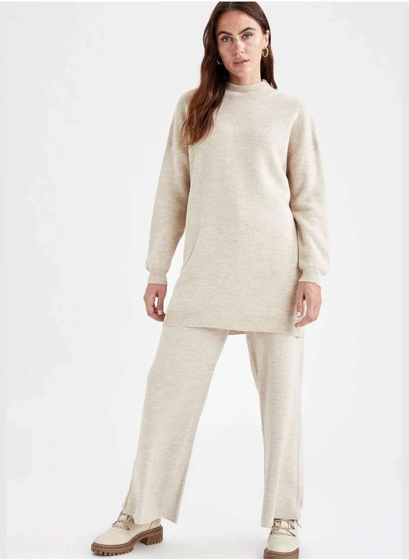 ديفاكتو Regular Fit Turtleneck Knitted Tunic