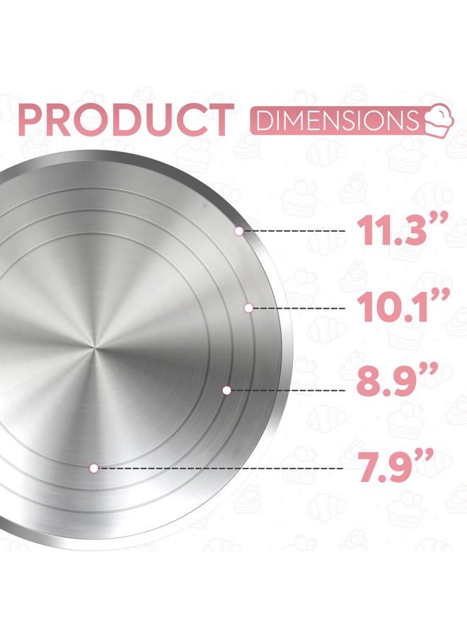 Riccle 12 Inch Pink Aluminium Alloy Revolving Cake Stand – Rotating Cake Turntable for Cake Decorating, Baking, and Cake Decorating Supplies - Image 4