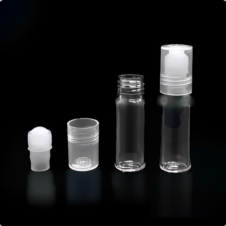 M.C. PIPWALA MC PIPWALA 5 ml Empty ClearTransparent Plastic Refillable and Leakproof Roll On Bottles With Clear Cap For Essential Oils perfumes lip balms 24 PCS  - Image 2