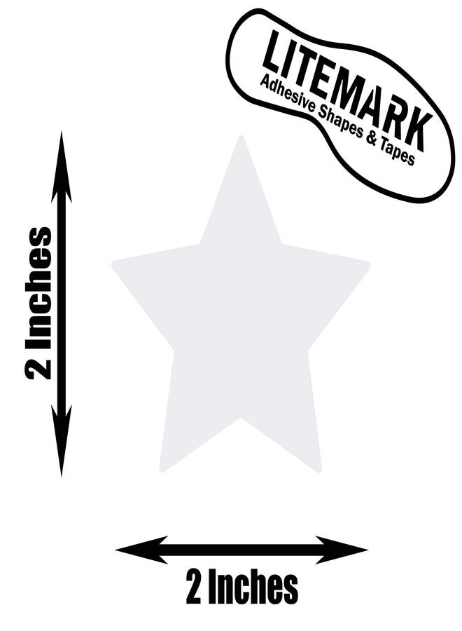 LiteMark Removable Matte Finish White 2 Inch Star Decal Stickers, for Floors, Walls, Laptops, and Smooth Surfaces, (Pack of 90 Stars) - Image 2