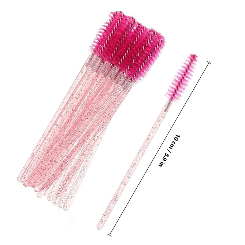250pcs Eyelash Extension Brush and Eyebrow Lamination Brush Set with Crystal Handle Multi-color Spoolies for Eye Makeup Bulk Lash for Professional and Personal Use - Image 2