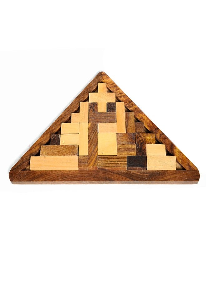 MITTIMATE Kids Puzzle - Wooden Triangle Pentomino Brain Teaser for Kids, Fun Learning Interactive Mind Development, 13 Pcs Puzzle, Ideal Birthday Gift, Enhances Shape Recognition & Motor Skills. - Image 1