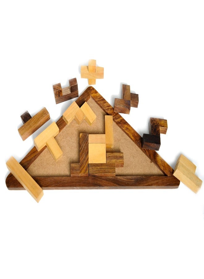 MITTIMATE Kids Puzzle - Wooden Triangle Pentomino Brain Teaser for Kids, Fun Learning Interactive Mind Development, 13 Pcs Puzzle, Ideal Birthday Gift, Enhances Shape Recognition & Motor Skills. - Image 2