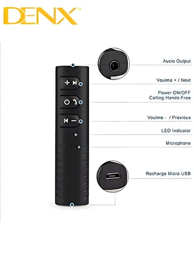 Denx Mini Wireless Bluetooth Car Kit Hands free Bluetooth 3.5mm Jack Audio jack Receiver Adapter AUX for Speaker Headphone - Image 3