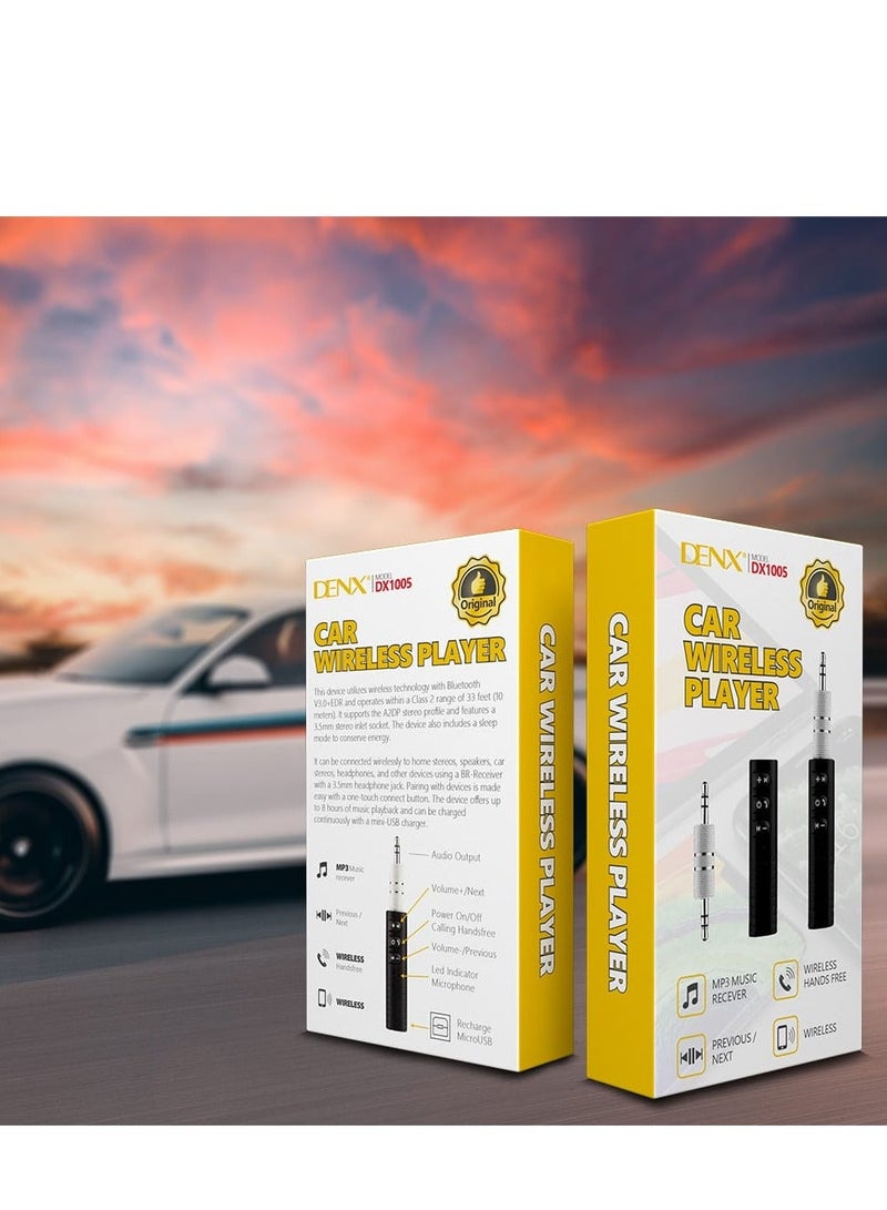 Denx Mini Wireless Bluetooth Car Kit Hands free Bluetooth 3.5mm Jack Audio jack Receiver Adapter AUX for Speaker Headphone - Image 5