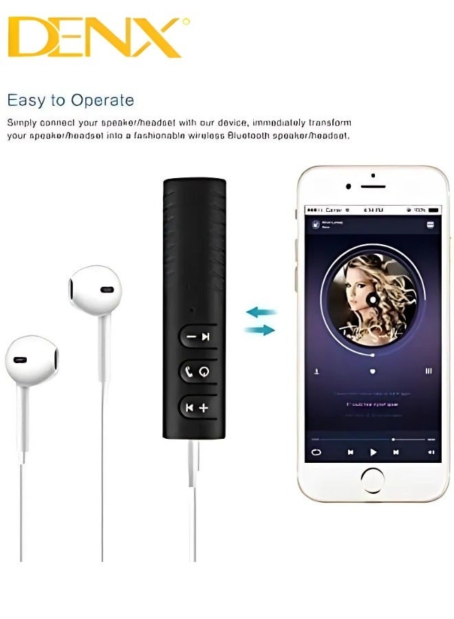 Denx Mini Wireless Bluetooth Car Kit Hands free Bluetooth 3.5mm Jack Audio jack Receiver Adapter AUX for Speaker Headphone - Image 4