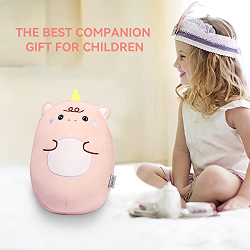 stocaggio Kids Travel Pillow - 2-in-1 Deformable Kids Neck Pillow for Traveling, Soft U-Shaped Pillow with Adorable Animal Design, Comfy Sleep and Play, Ideal for Airplanes and Cars - Pink Unicorn - Image 2