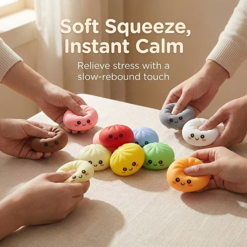 لعبة ضغط على شكل كعكة كبيرة مع بريق ذهبي وتعابير كرتونية - لعبة سحب كعكة صغيرة واقعية في صندوق مفاجآت - Image 5