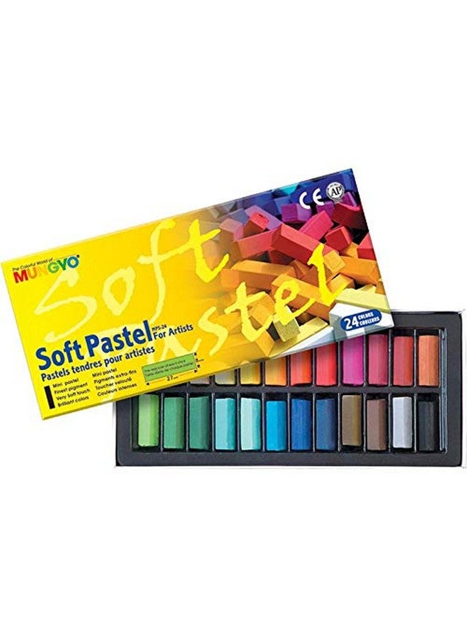 Mungyo Square Soft Pastels,24 Half Size Colours,Multicolor