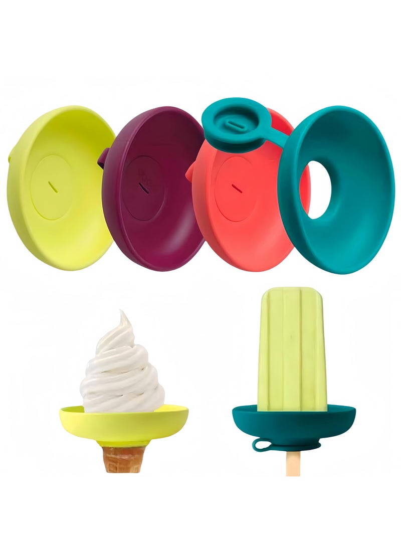 2-In-1 (4 Pack Color Stick) Children'S Ice Stick Stand - Anti Slip And Leak Proof Design, Adjustable Clip With Food Grade Silicone Tape, Perfect For Summer Parties, Outdoor Picnics, Ice Cream Stick  - Image 2