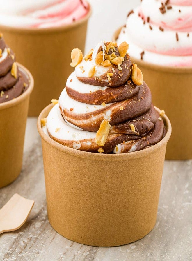 Restaurantware Coppetta 8-Ounce Dessert Cups, 200 Disposable Ice Cream Cups - Lids Sold Separately, Sturdy, Kraft Paper Frozen Yogurt Bowls, For Hot And Cold Foods, Perfect For Gelato Or Mousse - Restaurantware - Image 3