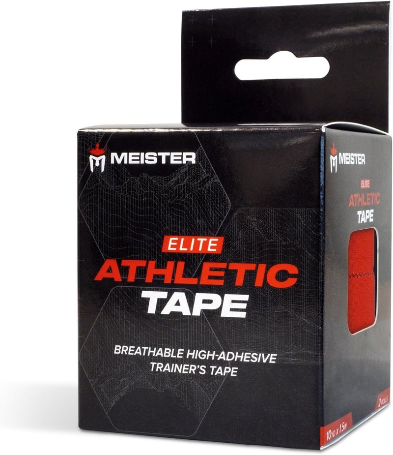 مايستر شريط Meister Elite الرياضي الفاخر - شريط لاصق عالي القوة وقابل للتنفس - عبوة تحتوي على 2 رول - لون أحمر - Image 3