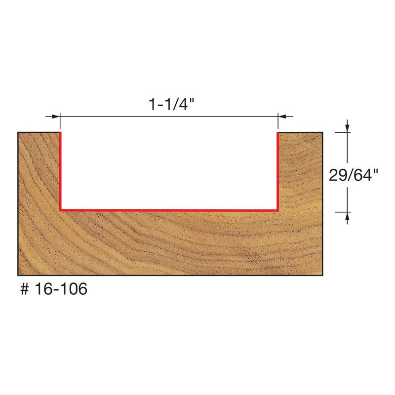 freud Freud 16-106 1-1/4" Diax1/4" Mortising Router Bit  - Image 2