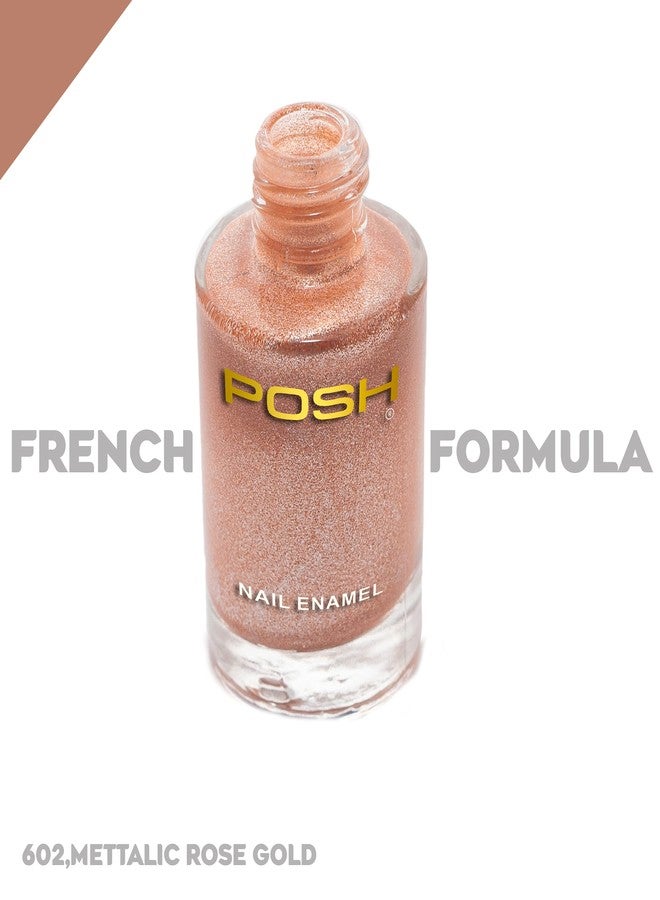 POSH HIGH GLOSS QUICK DRY TOXIN FREE NAILPOLISH COMBO OF 2,HOT PINK, ROSE GOLD,602,609 - Image 3