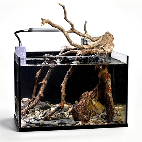WURJHSONG 2.8 Gallon Small Aquarium Set Glass Fish Tank,Nano Nature Aquarium Kit with Waterfall Filter and Light for Beginners and Children to Keep Betta Fish, Goldfish, Shrimp, and Aquatic Plants - Image 1