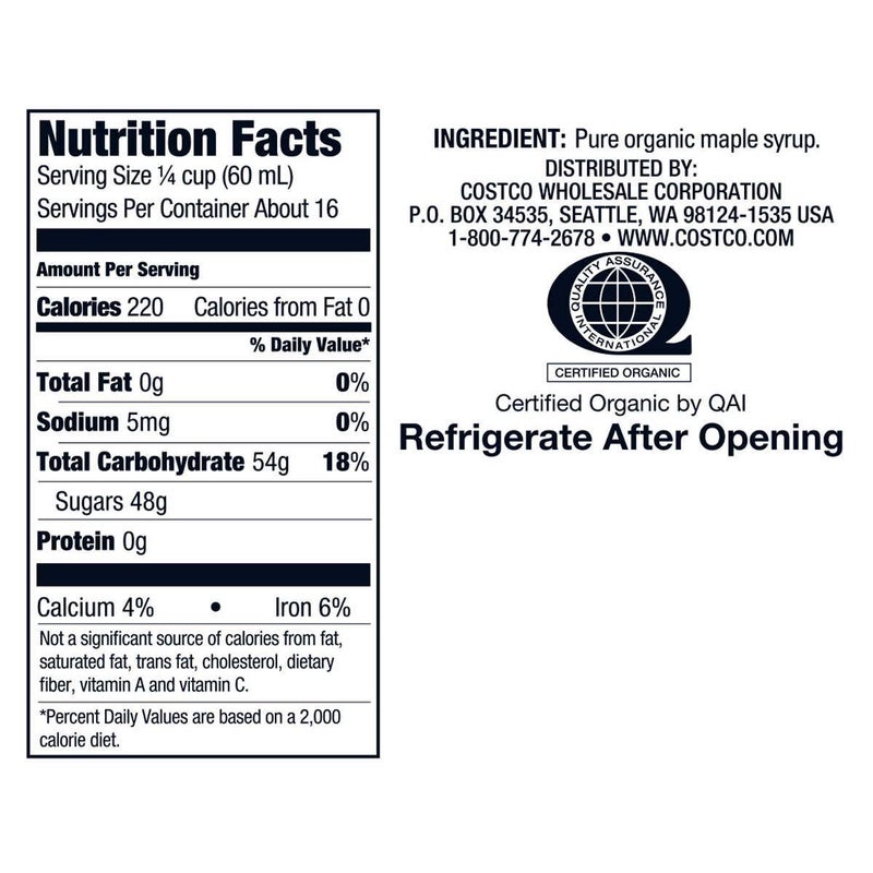 Kirkland Signature 100% Maple Syrup, Dark Amber, 33.8 fl. oz. - Image 2