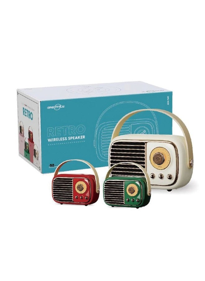 GREATNICE - Small Bluetooth Speaker, Portable Wireless Speaker with USB Charger, Retro Style Lightweight for Home Decr, Hotel, Travel,Gift - Image 1