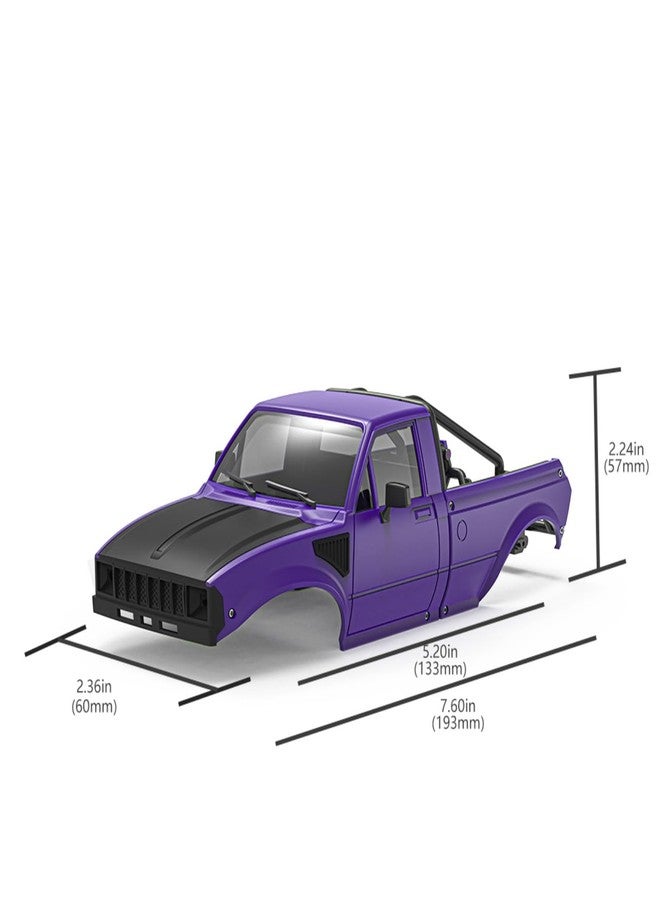 G.T.R RC SCX24 Pickup Hard Body Shell with Bed Rack for 1/24 RC Crawler Axial SCX24 C10 Bronco Wrangler Base Camp 4Runner Upgrade Parts (Purple) - Image 2