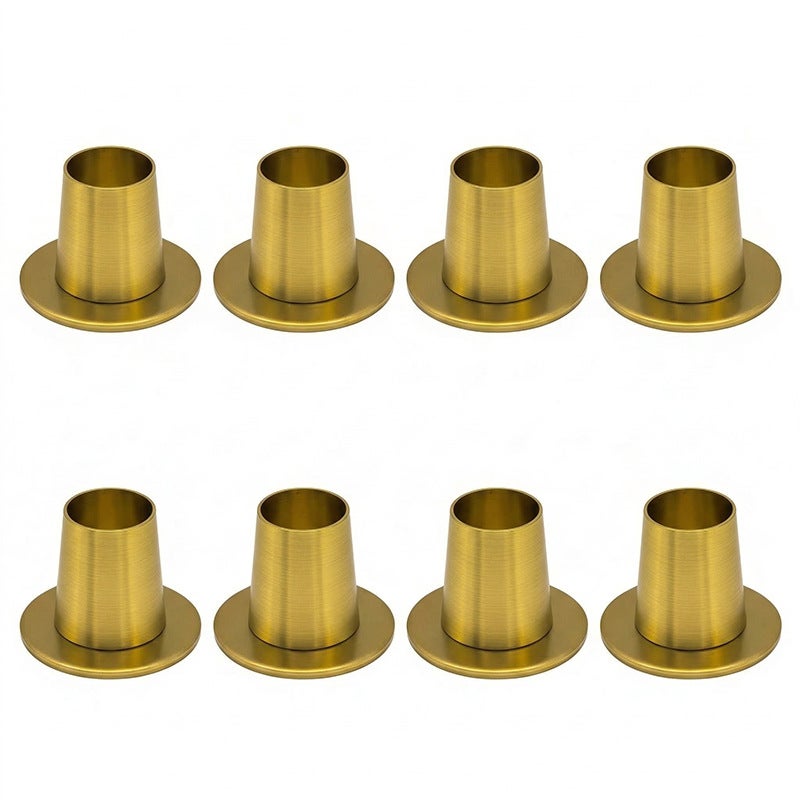 Nordic Minimalist Gold Candle Holder | Brushed Metal Alloy Candlestick | Modern Scandinavian Home Decor | Elegant Centerpiece for Dining Table &  Mantle