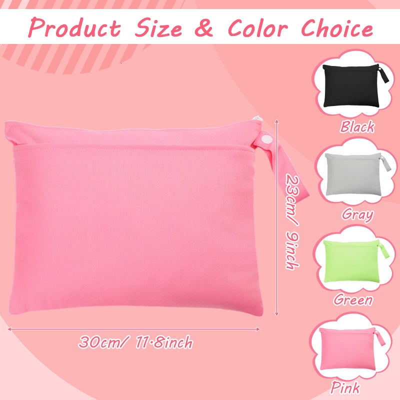 Shappy 4 Pieces Wet Dry Bag for Baby Cloth Diapers Wet Diaper Bag Washable Travel Bags Reusable with 2 Pockets for Pool Yoga Gym Travel Beach Swimwear Clothes - Image 2