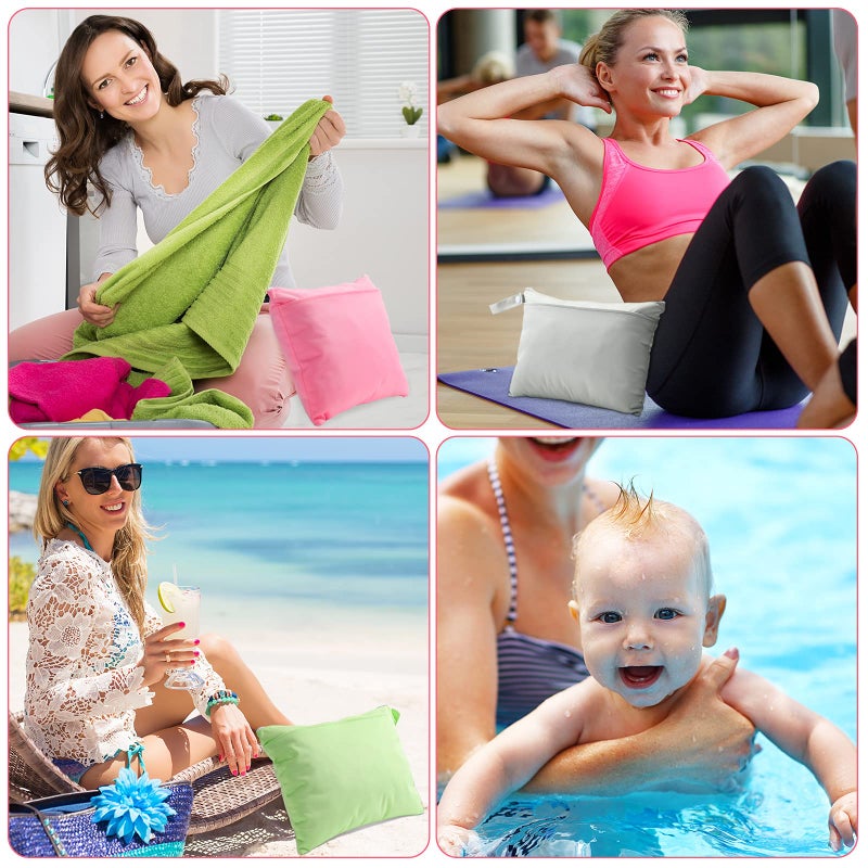 Shappy 4 Pieces Wet Dry Bag for Baby Cloth Diapers Wet Diaper Bag Washable Travel Bags Reusable with 2 Pockets for Pool Yoga Gym Travel Beach Swimwear Clothes - Image 4