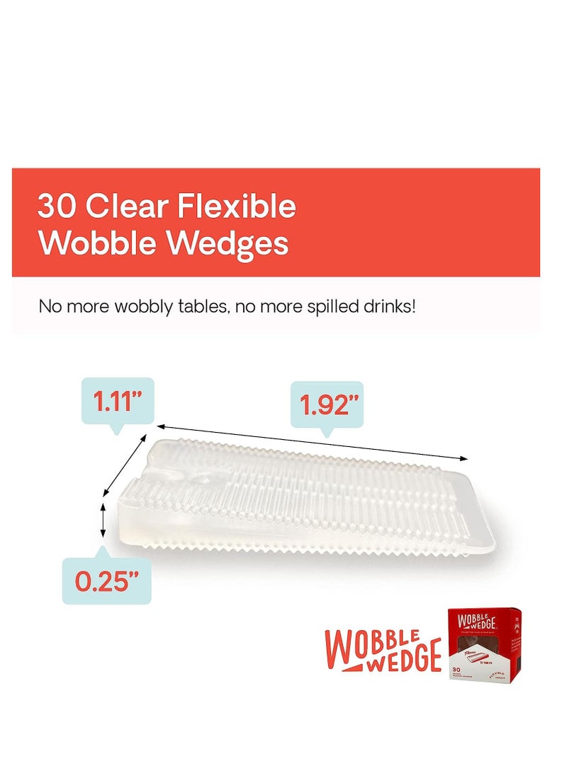 WOBBLE WEDGES Wobble Wedges Flexible Plastic Shims 30 Pack MADE IN USA Multi-Purpose Shim Wedges for Home Improvement & Work Plastic Wedge Table Shims for Leveling Toilet Shims & Furniture Levelers - Clear  - Image 2