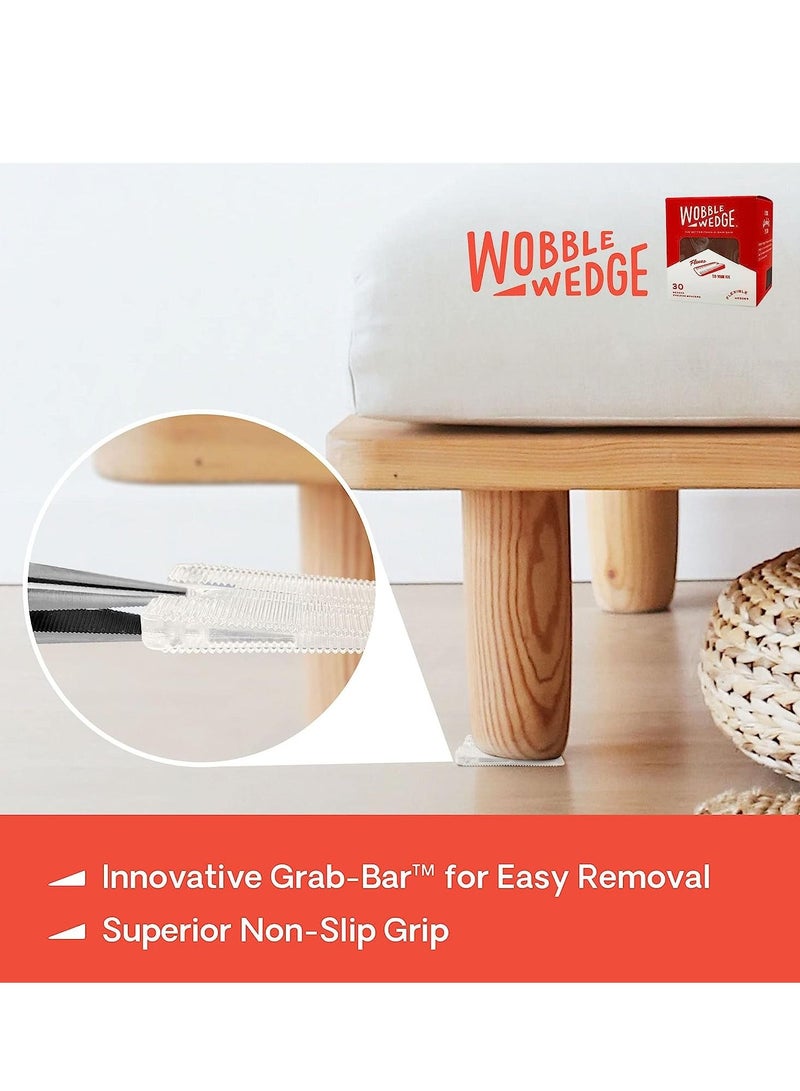 WOBBLE WEDGES Wobble Wedges Flexible Plastic Shims 30 Pack MADE IN USA Multi-Purpose Shim Wedges for Home Improvement & Work Plastic Wedge Table Shims for Leveling Toilet Shims & Furniture Levelers - Clear  - Image 5