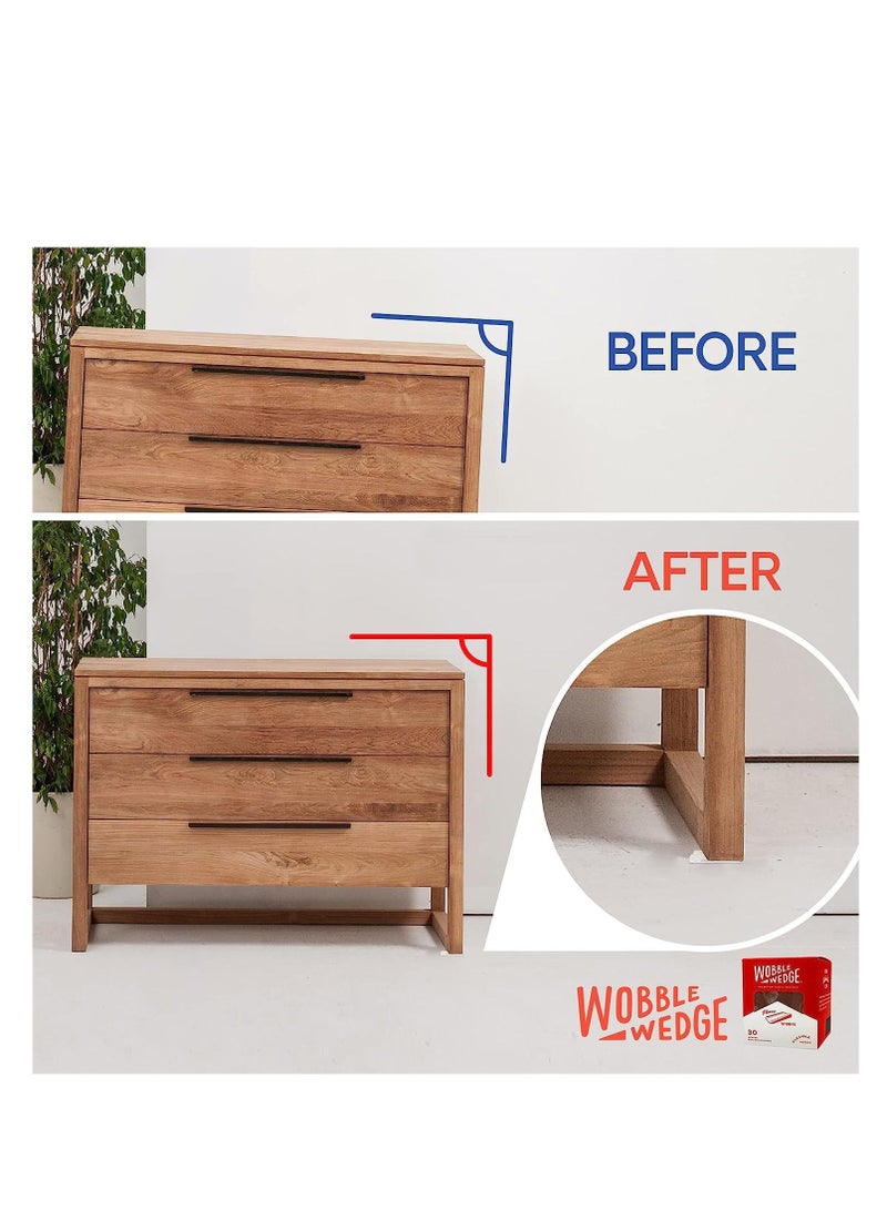 WOBBLE WEDGES Wobble Wedges Flexible Plastic Shims 30 Pack MADE IN USA Multi-Purpose Shim Wedges for Home Improvement & Work Plastic Wedge Table Shims for Leveling Toilet Shims & Furniture Levelers - Clear  - Image 4