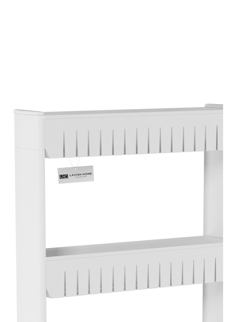 Reko Storage Baskets Slim Slide Out Pantry Storage Rack Multi-Purpose Slim 4 Tiers Kitchen Storage Rack with Wheels - multicolor - Image 4