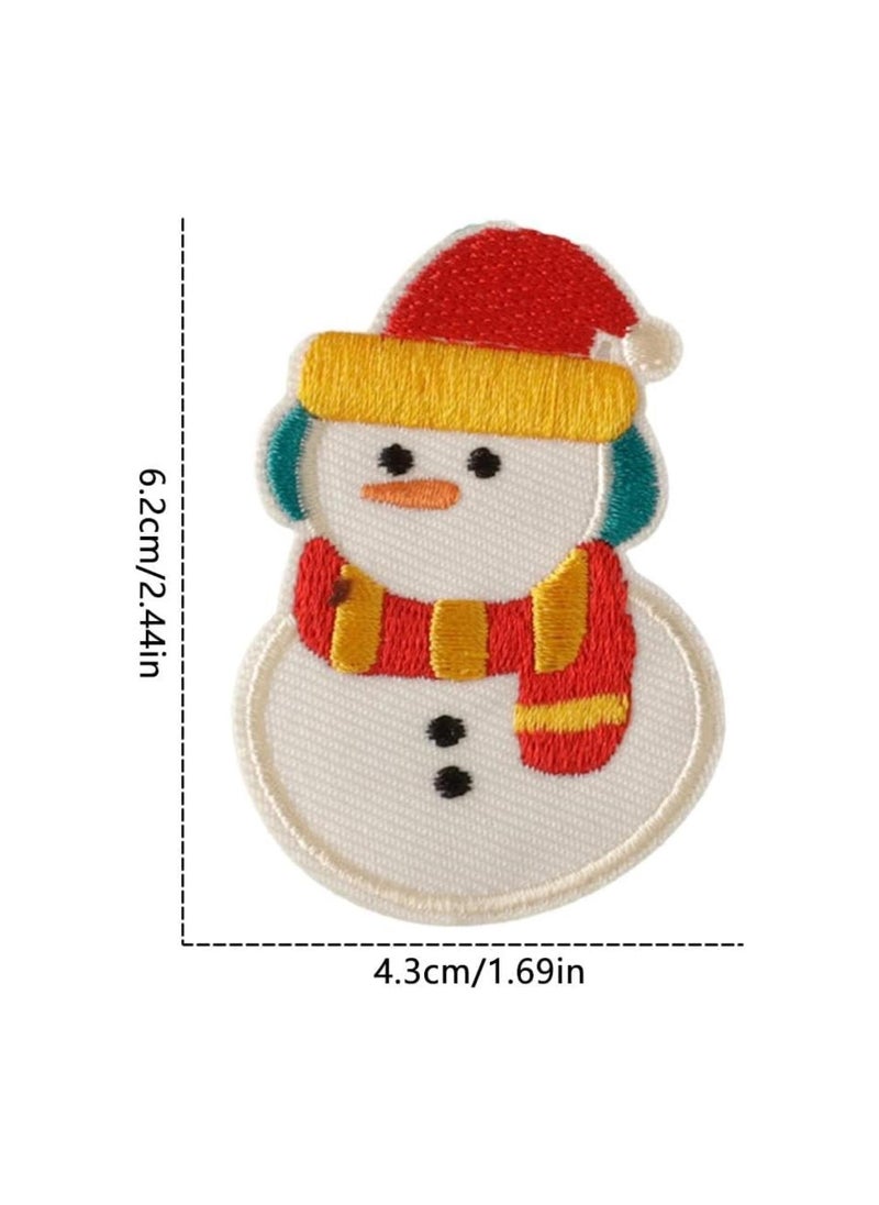 Generic - 10PCS Christmas Iron on Patches Embroidered Sew Applique Repair Patch Santa Claus Wreath Snowman DIY Crafts for Clothing Sewing T-Shirt Backpacks Hats Jeans Jackets - Image 1