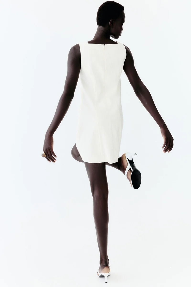 H&M Square-neck twill dress